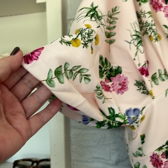 Alexa Admor Floral Dolman Sleeve V-Neck Size 10 Dress - Picture 3 of 9